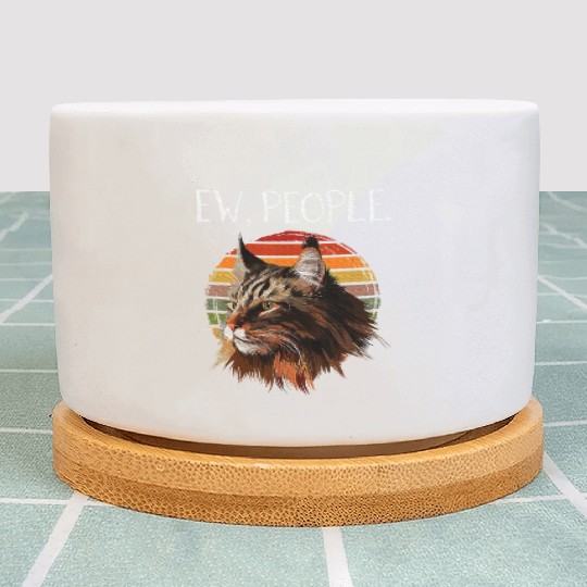 Maine Cat Womens Ew People meowy cat lovers Plant Pots