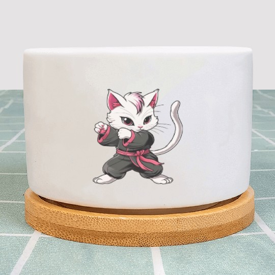 Karate Taekwondo Funny Cat Jiu Jitsu Women Girls Plant Pots