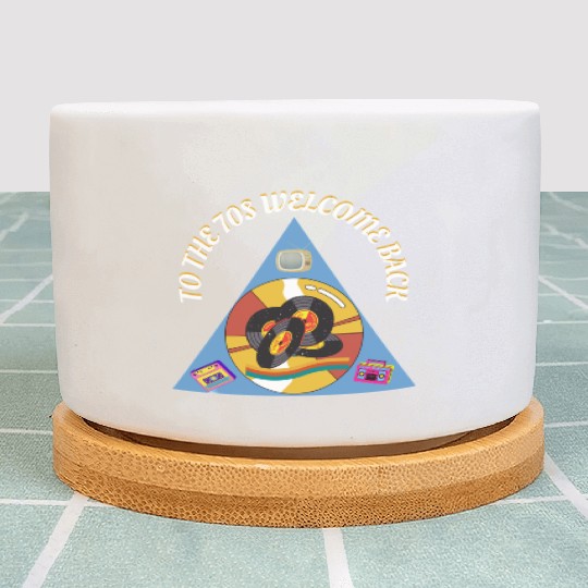 1970s Era Blue Retro Vintage Records Cassette Plant Pots