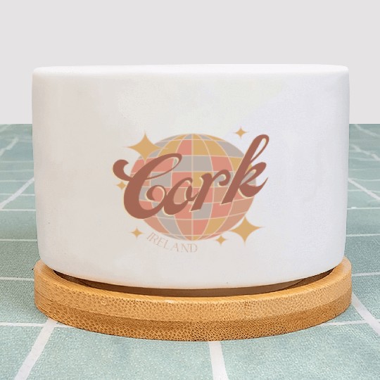 Cork City Ireland Retro Vintage Disco ball design Plant Pots
