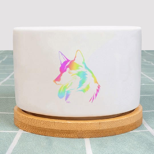 Colorful Pop Art Belgian Malinois Dog Face Plant Pots