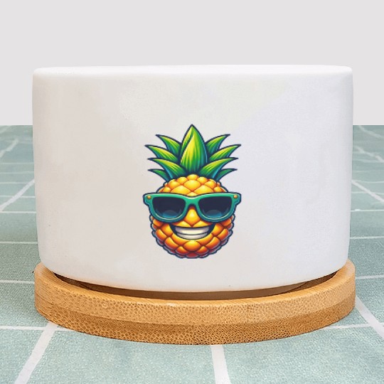 Cool Pineapple with Sunglasses Kawaii Plant Pots