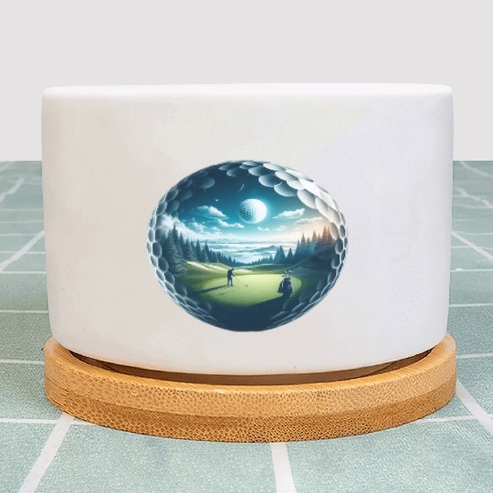 Twilight A Golf Dream Scape Surreal Golfing Course Plant Pots