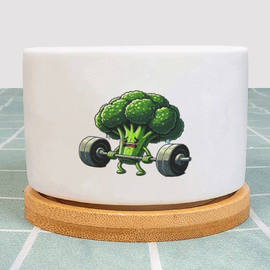 Deadlift Broccoli Gym Fitness Motivation Plant Pots