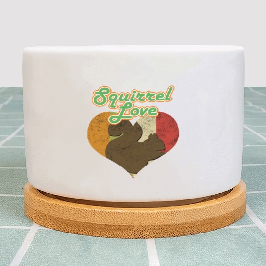 Squirrel Love Vintage Heart Chipmunks Animal Lover Plant Pots