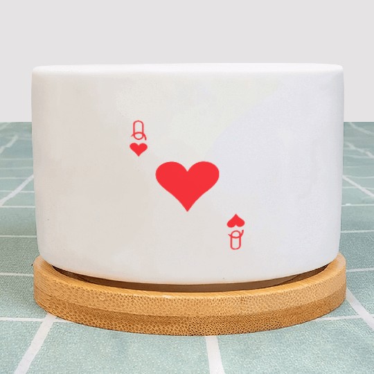 Queen of Hearts Cards Valentine Matching Couple Hi Plant Pots