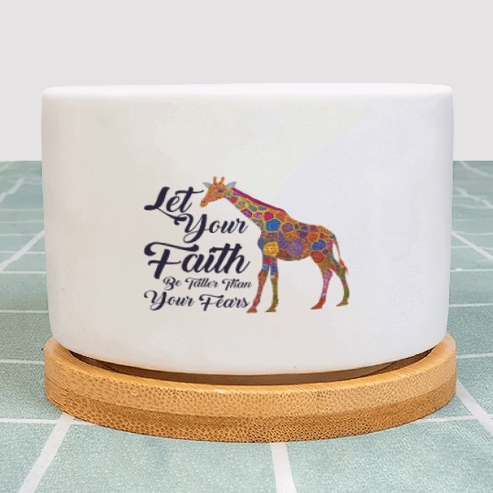 Giraffe Lover Christian Faith Bible Verse Plant Pots