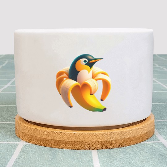 Banana Penguin Funny Anthropomorphic fruit Animals Plant Pots