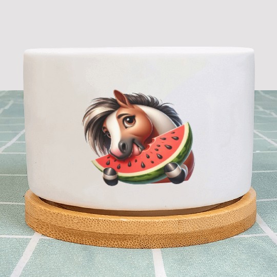 Horses Horse Lover Farmer Melon Summer Plant Pots