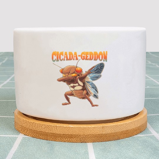 Funny Dabbing Cicada 2024 Dab Plant Pots