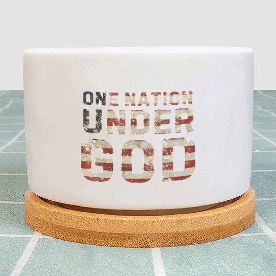 US American Flag One Nation Under God 4th Of July Plant Pots