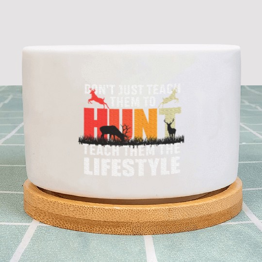 Camo US Flag Deer Elk Buck Camoflage Hunting Plant Pots