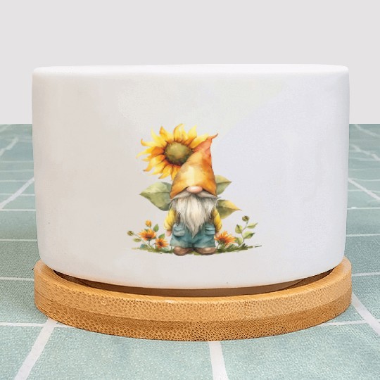 Sunflower Gnome Clipart Images, Garden clipart, Plant Pots