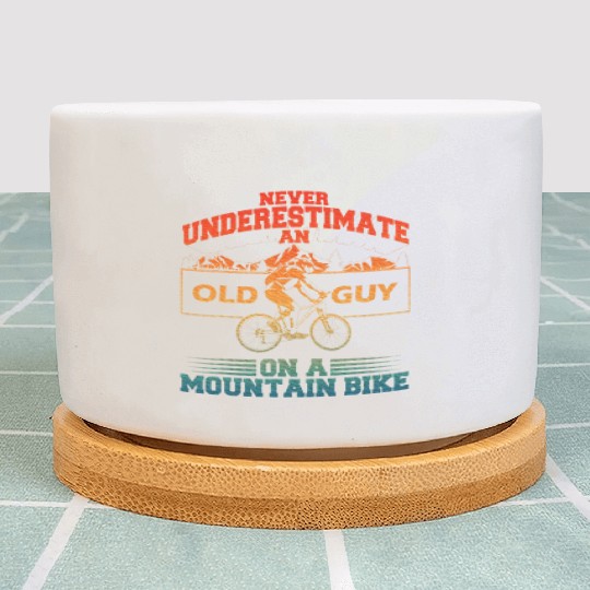 Cool Mountain Bike Art Grandpa Mountain Biking Plant Pots