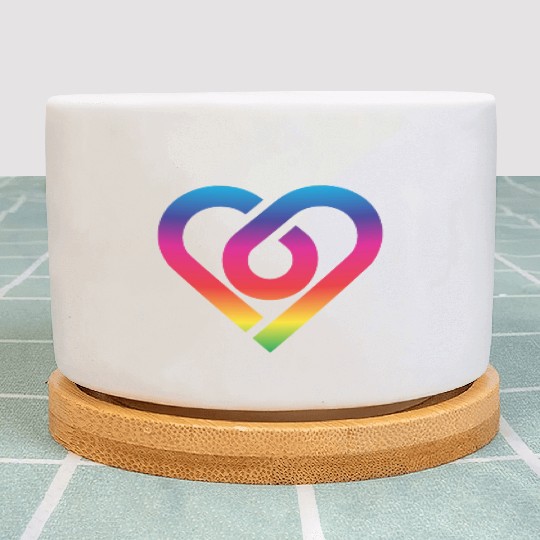 Rainbow Heart Homosexuality LGBT Love Plant Pots