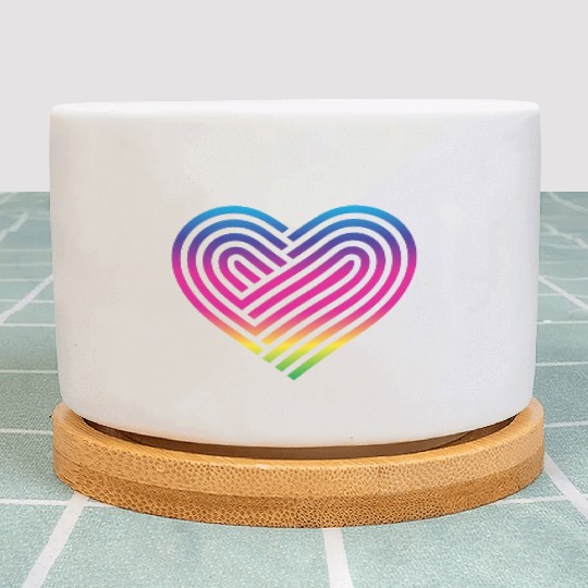 Rainbow Heart Homosexuality LGBT Love Plant Pots