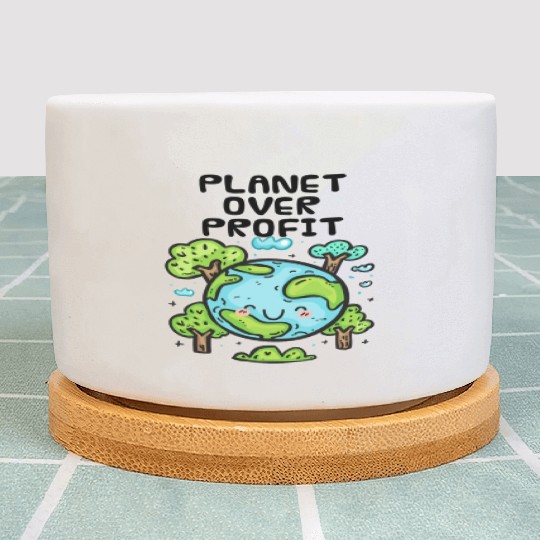 Planet Over Profit Earth Day Plant Pots