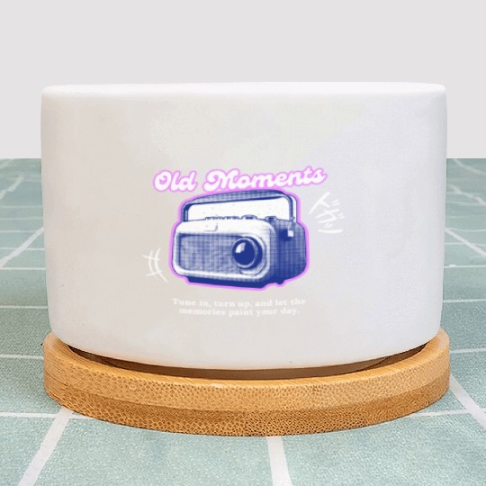 Lilac Black Halftone Radio Portrait Plant Pots