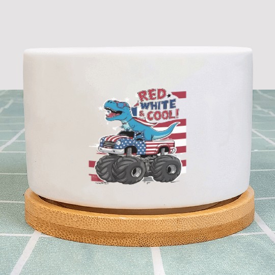 red nand cool 4th July Plant Pots