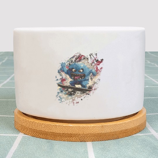 Skateboard Shenanigans: Comical Monster's Hilariou Plant Pots