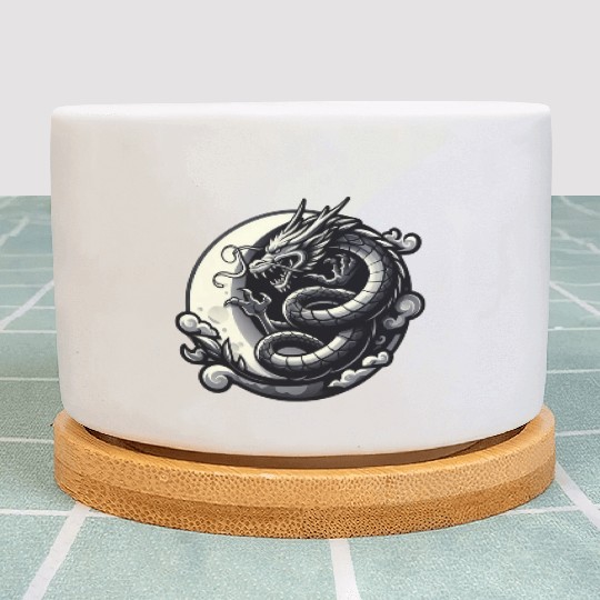 Mystical Dragon Silhouette Plant Pots