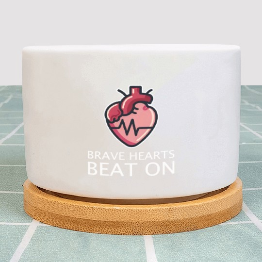 CHD Awareness Brave Hearts Beat On Plant Pots