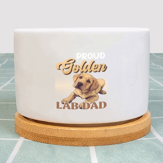 Labrador Owner PROUD GOLDEN LAB DAD Labrador Plant Pots