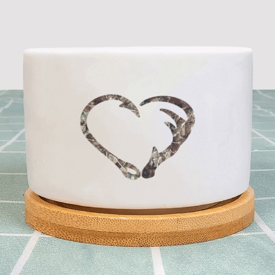 Camo US Flag Deer Skull Vintage Hunting Patriotic Plant Pots