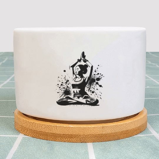 Asian Meditation Relaxation Yoga Teacher Plant Pots