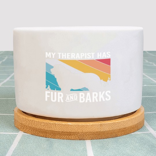 My Therapist Has Fur And Barks Retro Therapy Dog Plant Pots