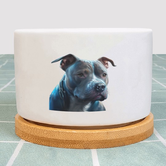 Blue Nose Pitbull Neon Face Guardian Plant Pots