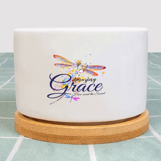 Amazing Grace Dragonfly splatter Plant Pots