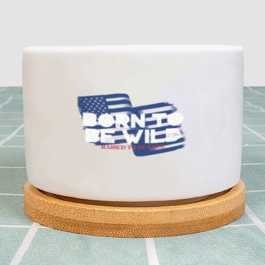 Born To Be Wild Raised To Be Free 4th of July Plant Pots