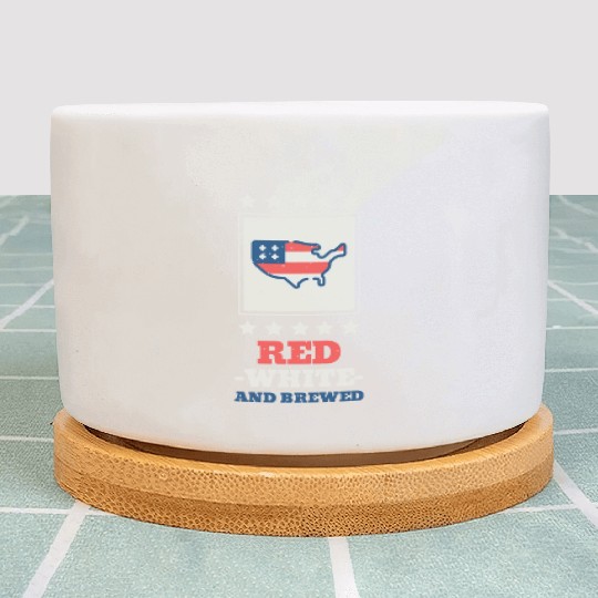 Red White And Brewed 4th of July Plant Pots