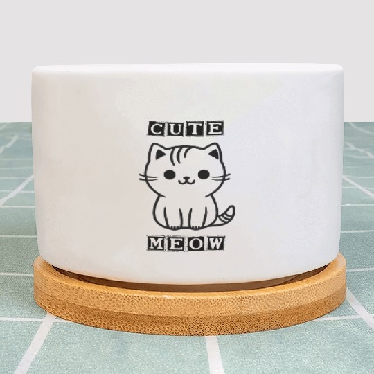 cute meow Plant Pots