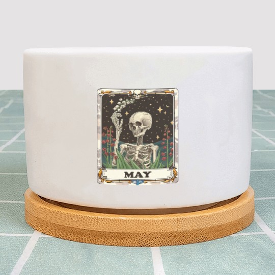 May Gothic Tarot Card - Lily of the Valley & Skele Plant Pots