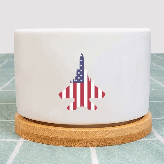 Patriotic American F-15 Plant Pots