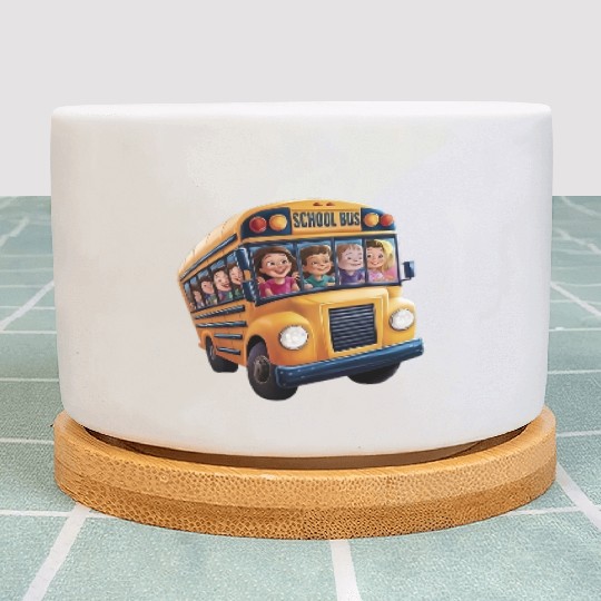 School Bus Adventures Plant Pots