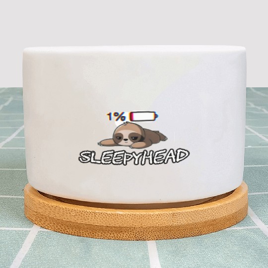 Sleepyhead funny meme sloth Plant Pots