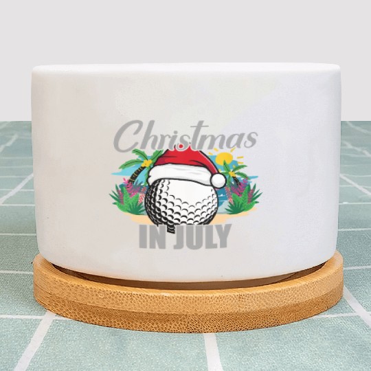 Christmas in July Golf Santa Hat Funny Summer Plant Pots