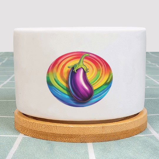 LGBTQ Eggplant Plant Pots