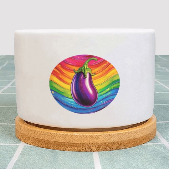 LGBTQ Eggplant Plant Pots