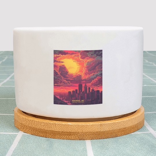 Beautiful View of Detroit MI Plant Pots