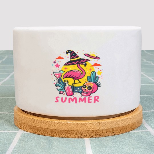 Paradise Tropical Flamingo Summer Plant Pots