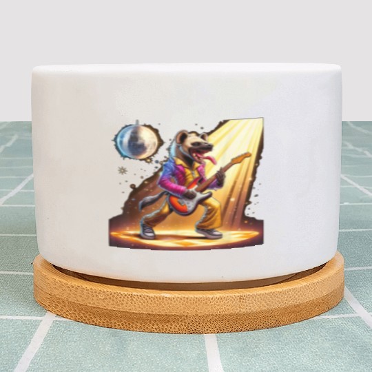 Disco Ball Guitar Hyena Plant Pots