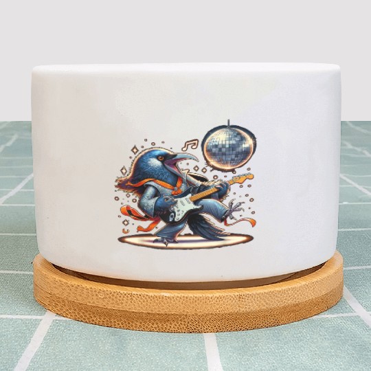 Disco Ball Guitar Raven Plant Pots