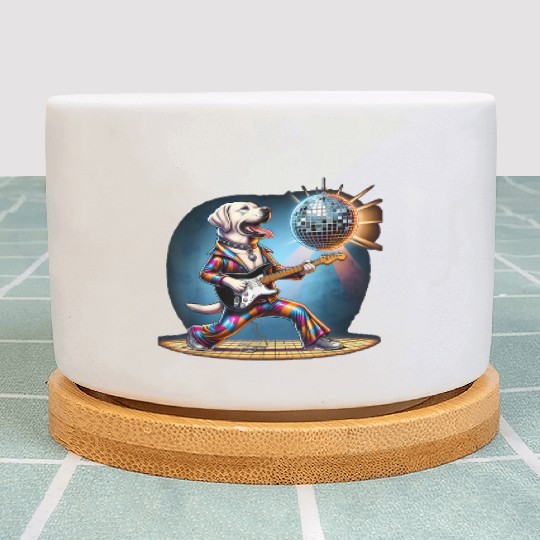 Disco Labrador Retriever dog Plant Pots