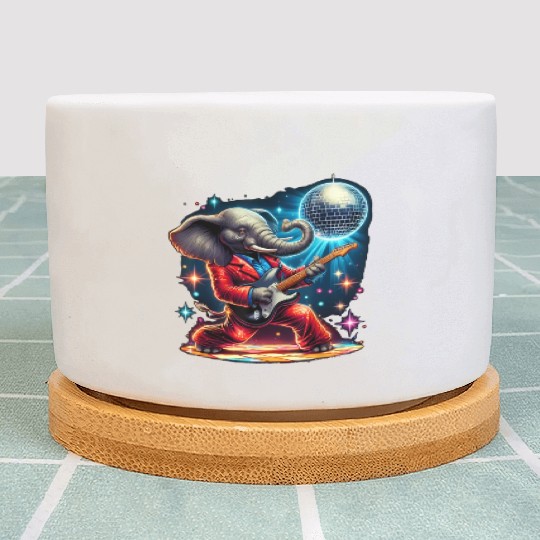 Disco Ball Guitar Elephant Plant Pots