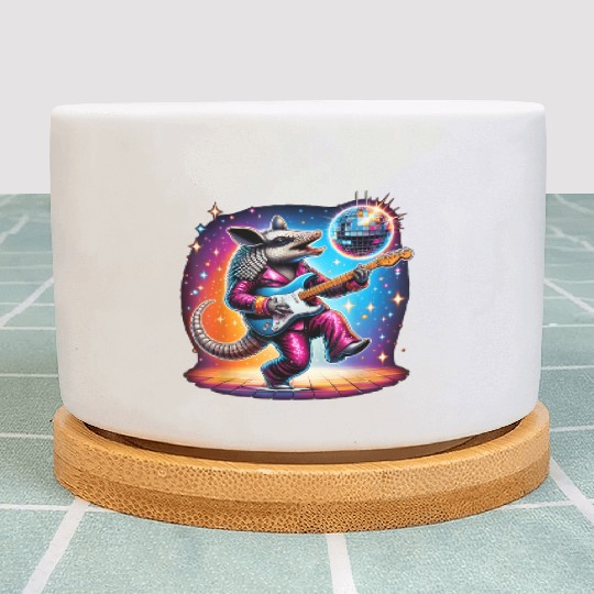 Disco Ball Guitar Armadillo Plant Pots