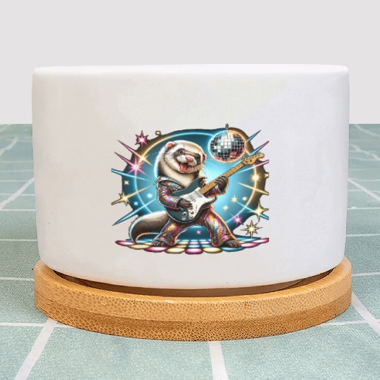 Disco Ball Guitar Ferret Plant Pots